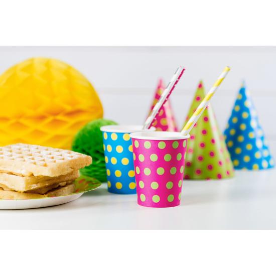 10 pajitas amarillas de papel - Aloha