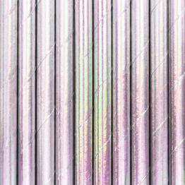 10 pajitas iridiscentes de papel - Iridescent