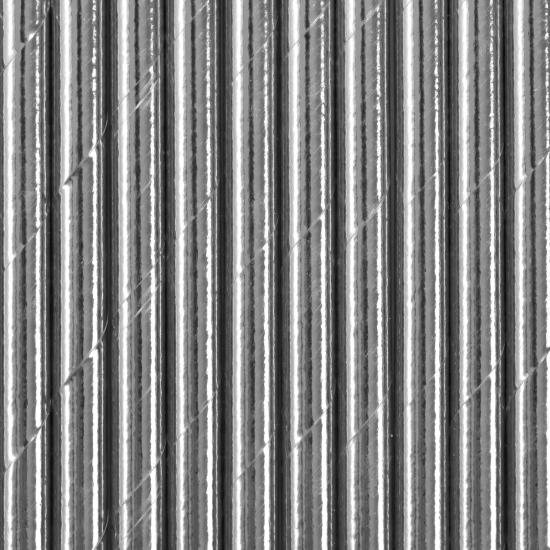 10 pajitas plateadas de papel - New Year & Carnival