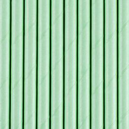 10 pajitas verdes menta de papel