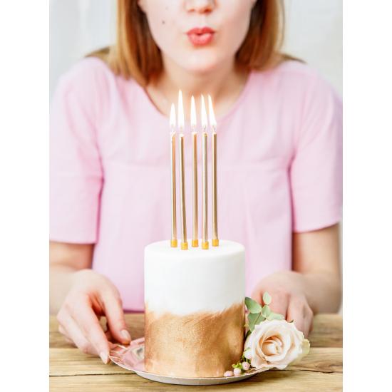 12 velas de cumpleaños doradas (12,5 cm)