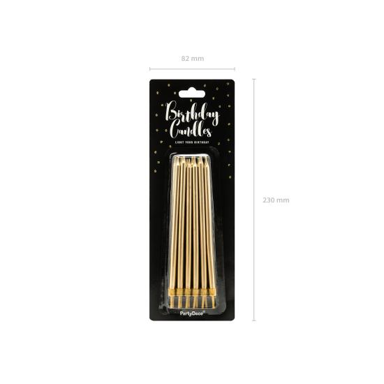 12 velas de cumpleaños doradas (12,5 cm)
