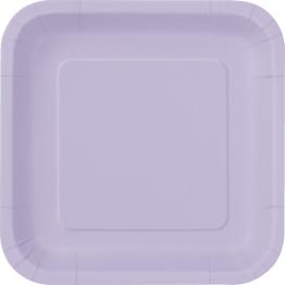 16 platos cuadrados pequeños lilas (18 cm) - Línea Colores Básicos