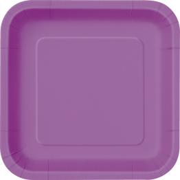 16 platos cuadrados pequeños morados (18 cm) - Línea Colores Básicos
