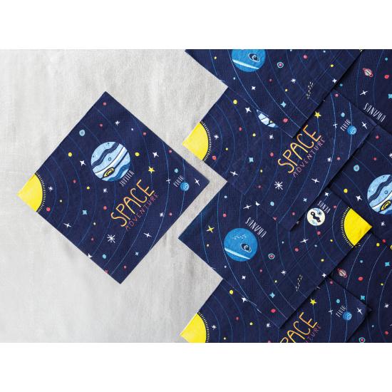20 servilletas azules con estampado "Space Adventure" de papel (33x33 cm) - Space Party