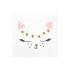 20 servilletas blancas con estampado de gato de papel (33x33 cm) - Meow Party