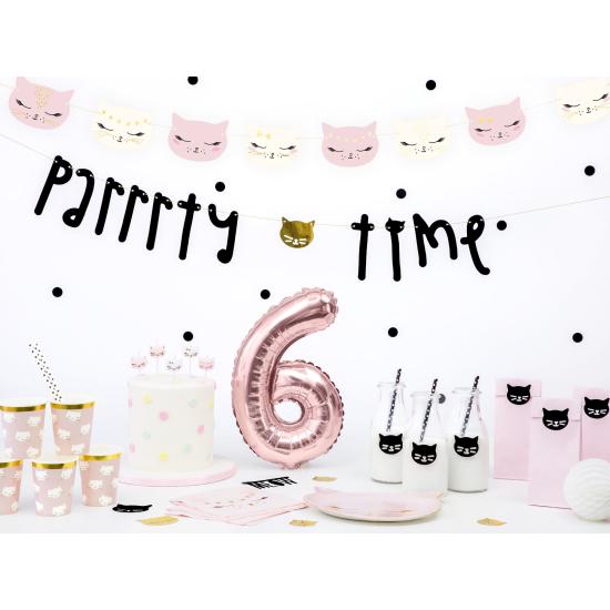 20 servilletas blancas con estampado de gato de papel (33x33 cm) - Meow Party