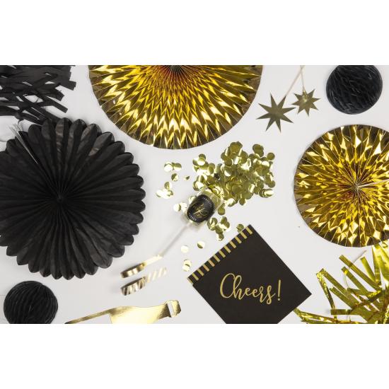 3 Abanicos de papel decorativos negros (20-30-40 cm)