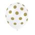 6 globos blancos con topos dorados (30 cm)