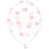 6 globos de látex transparentes con corazones rosa claro (30 cm) - Valentine Collection