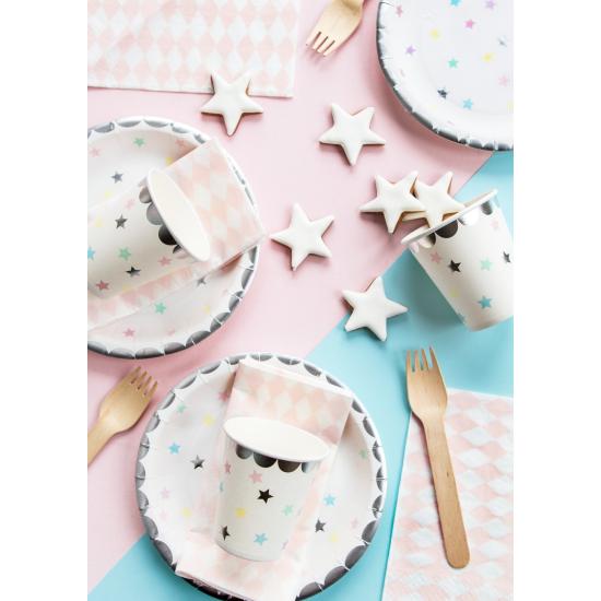 6 platos con estrellas de colores (18 cm) - Unicorn Collection