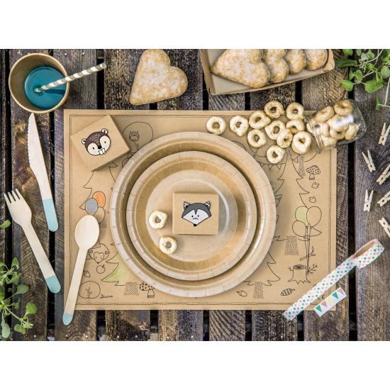 6 platos de papel Kraft - Natural Wedding (18 cm)