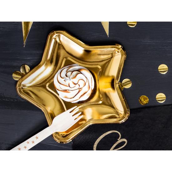 6 platos dorados con forma de estrella de papel (18 cm) - New Year’s Eve & Carnival
