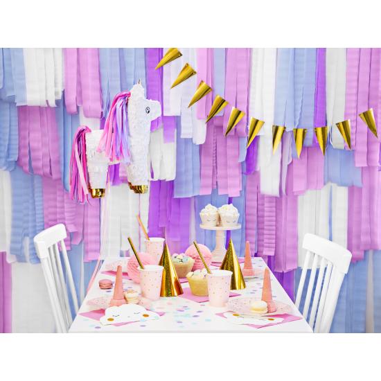 6 platos rosas pastel con estrellas doradas de papel (18 cm)