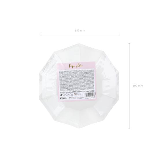 6 platos rosas pastel con estrellas doradas de papel (18 cm)