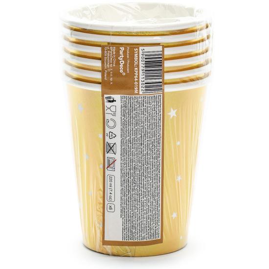 6 vasos Fin de Año Happy New Year dorados) - Jolly New Year