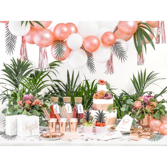 6 vasos oro rosa de papel