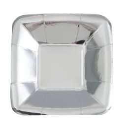 8 bandejas cuadradas plateadas - Solid Colour Tableware