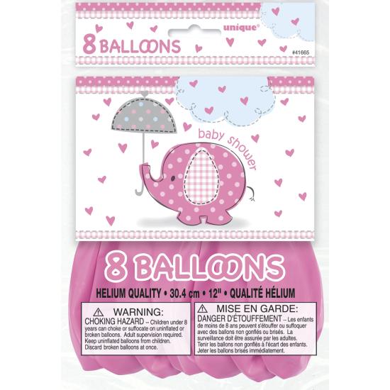 8 globos rosas (30 cm) - Umbrellaphants Pink