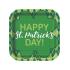 8 platos cuadrados de cuadros verdes Happy St Patrick's Day (23 cm)
