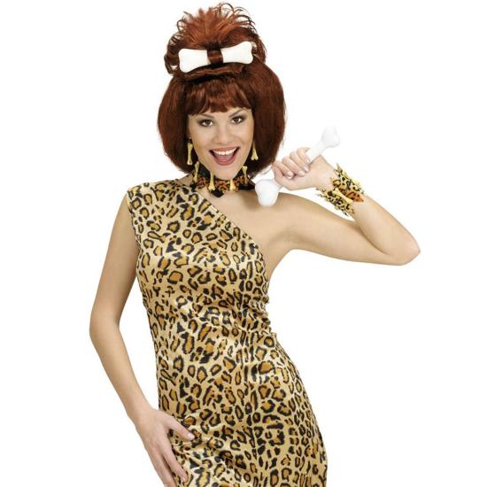 Brazalete de hueso y piel de leopardo para adulto