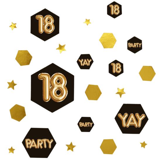 Confeti para mesa "18" - Glitz & Glamour Black & Gold