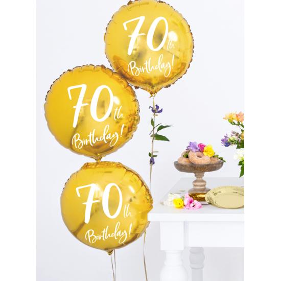 Globo 70 th Birthday dorado (45 cm)