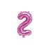 Globo foil "2" rosa oscuro