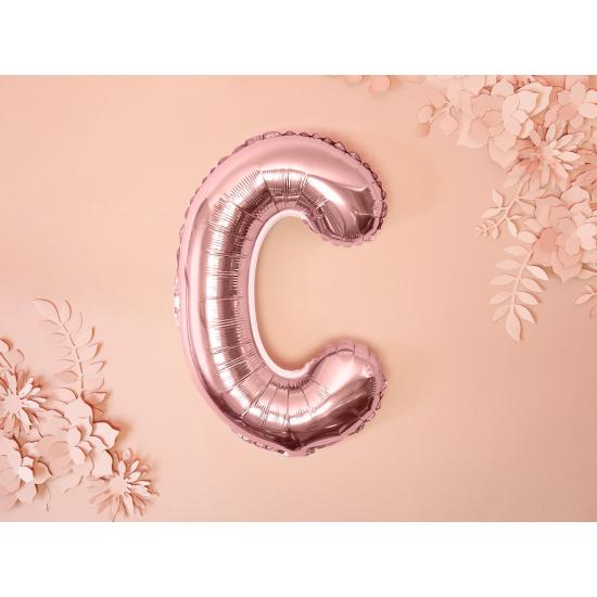 Globo foil letra C oro rosa