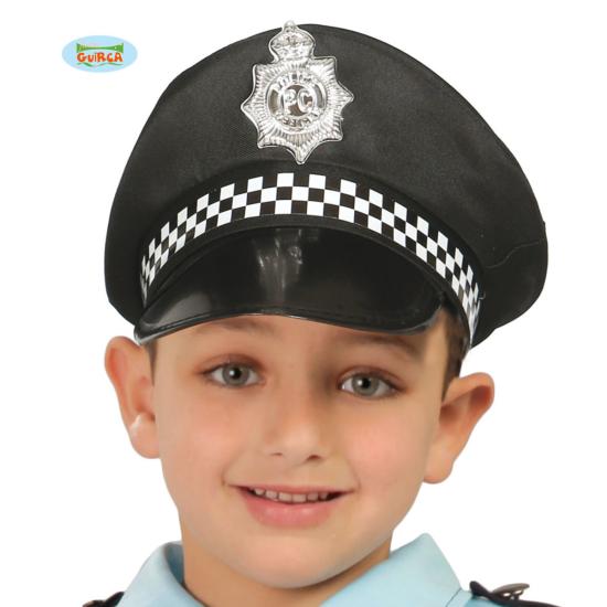 Gorro de policía negro infantil
