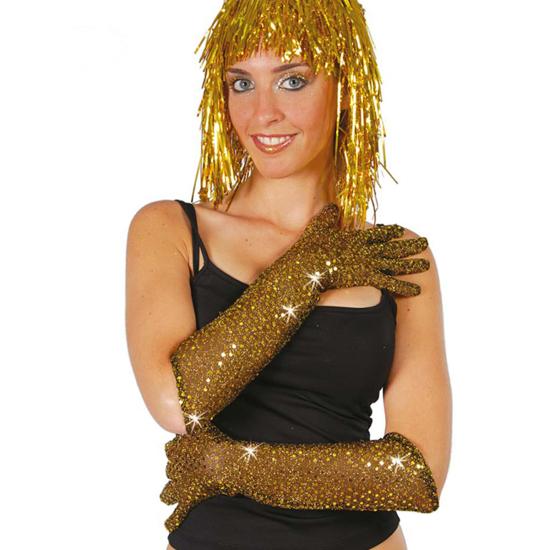 Guantes de lentejuelas dorados
