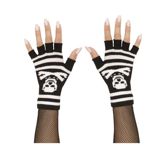 Guantes de rayas y calaveras