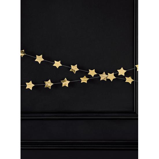 Guirnalda con estrellas doradas (3,6 m)