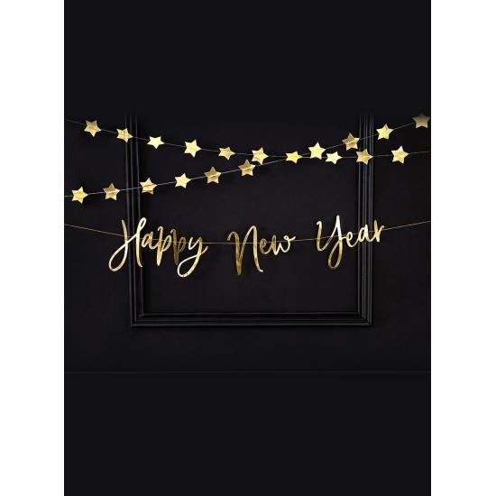 Guirnalda con estrellas doradas (3,6 m)