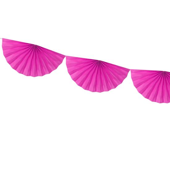 Guirnalda de abanicos de papel decorativos fucsia