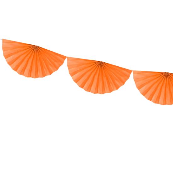 Guirnalda de abanicos de papel decorativos naranja