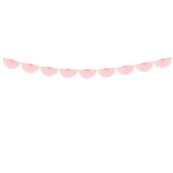 Guirnalda de abanicos de papel decorativos rosa pálido de papel