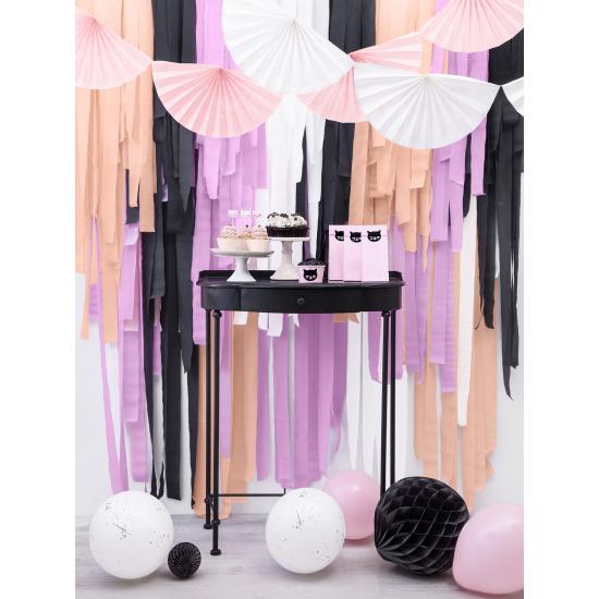 Guirnalda de abanicos grandes de papel decorativos rosa pálido