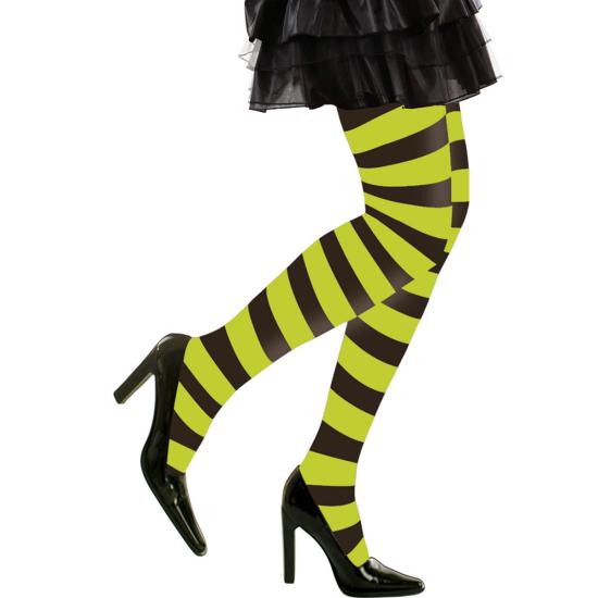 Medias de rayas verdes y negras para mujer