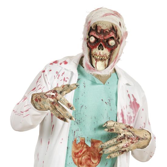 Máscara de calavera zombie de ojos saltones para adulto