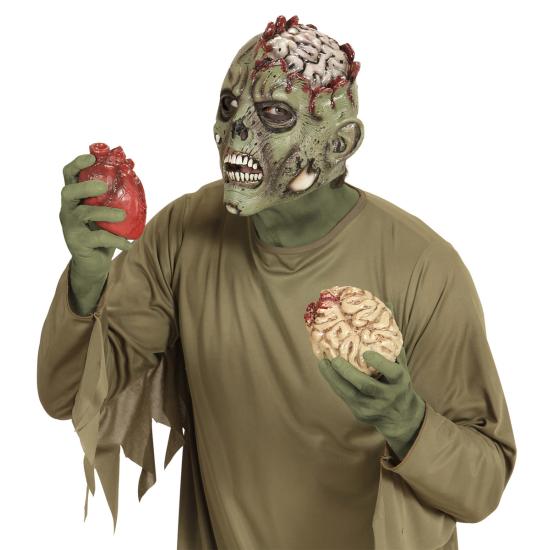 Máscara de zombie con cráneo abierto para adulto