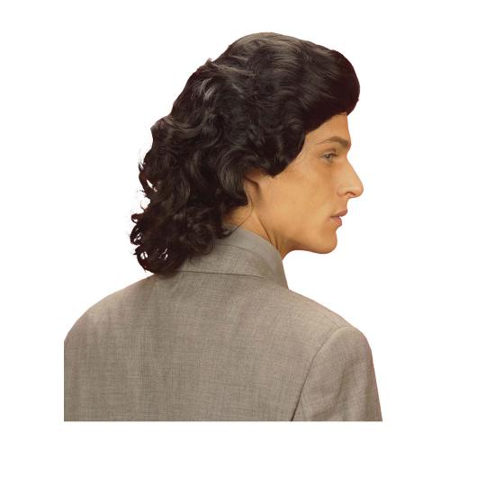 Peluca hombre años 70 negra