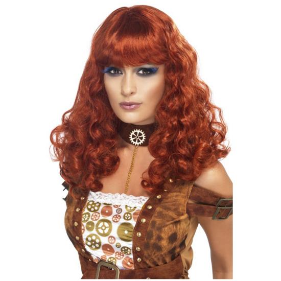 Peluca de mujer steampunk cobriza
