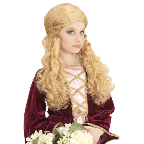 Peluca de princesa rubia para niña