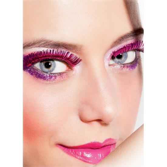 Pestañas rosas metalizadas para mujer