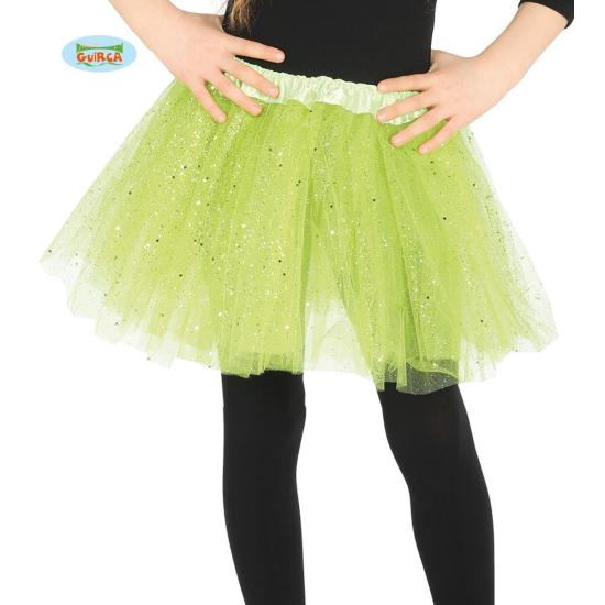 Tutú verde con brillantina para niña