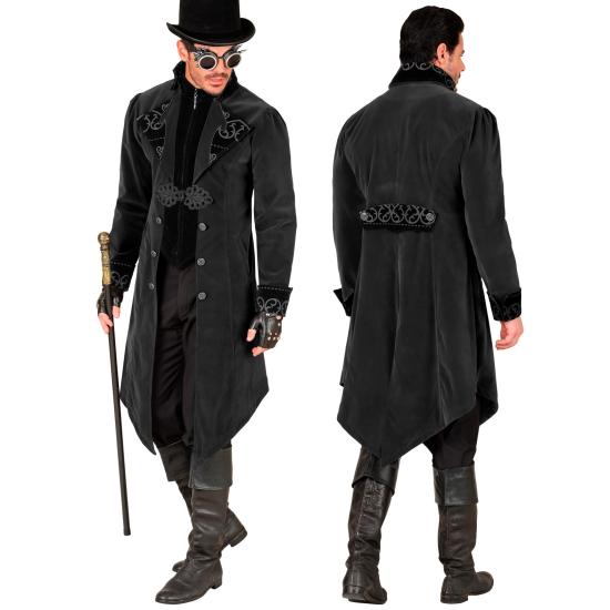 Abrigo gótico para hombre de terciopelo, frac steampunk, para carnaval, Halloween, cosplay
