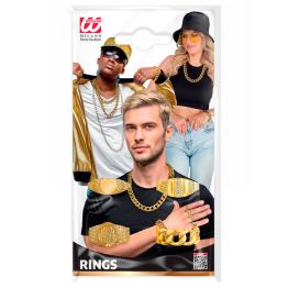 Anillos Oro Surtidos (Pack 4 Modelos) – Accesorio Top para Disfraz