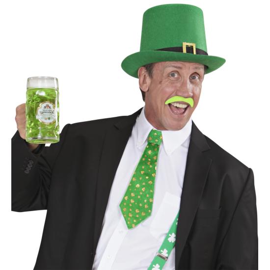 Bigote Neon Verde con adhesivo