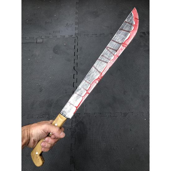 Bloody Machete – Arma Falsa, Cuchillo de jazon Manchado de Sangre, Accesorios de Halloween